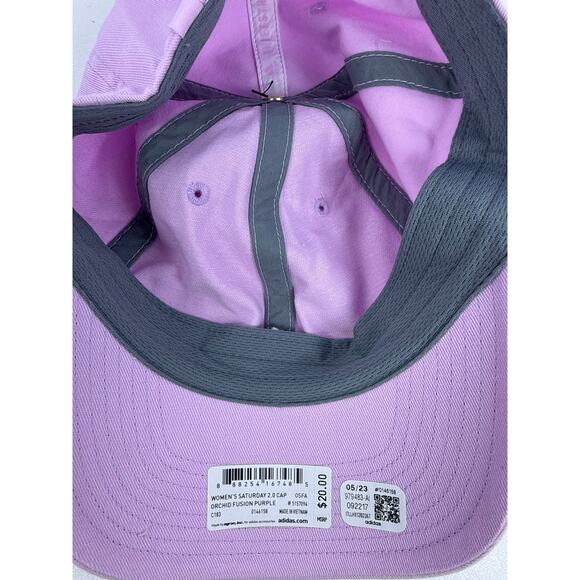 Adidas Saturday Baseball Caps Relaxed Adjustable Cap Orchid Fusion Purple/White - Picture 5 of 8